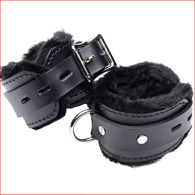 Wrist Cuffs Fur Lined Black