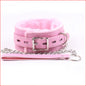 Collar & Lead Fluffy Pink