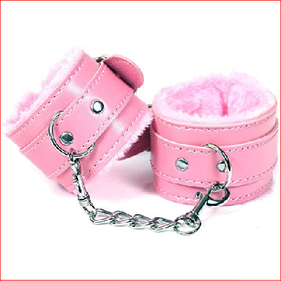 Wrist Cuffs Fur Lined Pink