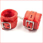 Wrist Cuffs Fur Lined Red