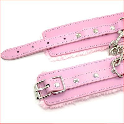 BB Fur Lined Leg Cuffs Pink