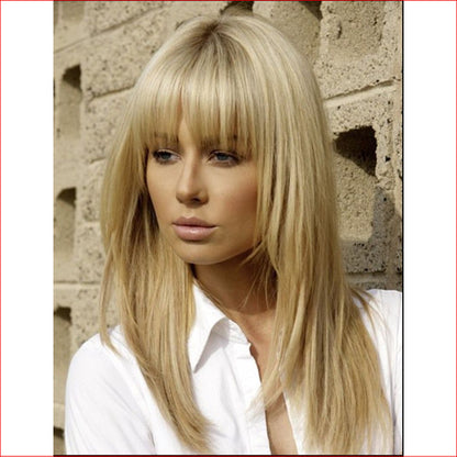 Wig Long Blonde Straight w Fringe