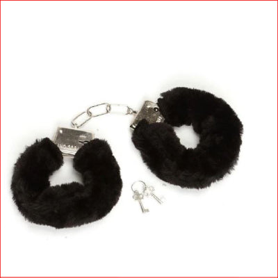 Fetish Pleasure Fluffy Cuffs Black