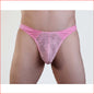 Mens Lace Thong Lycra Back L/Pink L/XL