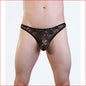 Mens Lace Thong Black S/M