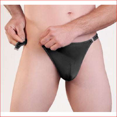 Mens Quick Release Thong Black L/XL
