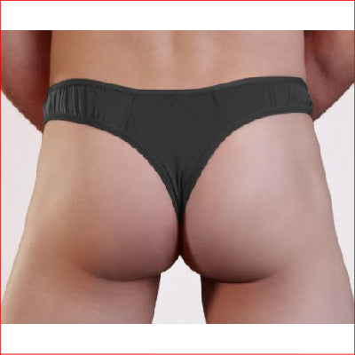 Mens Lycra Thong w/ Front Hole Blk L/XL