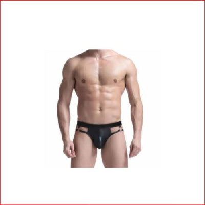 Leather Look Jock Strap 1 Ring S/M
