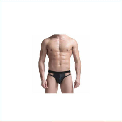 Leather Look Jock Strap 2 Ring L/XL
