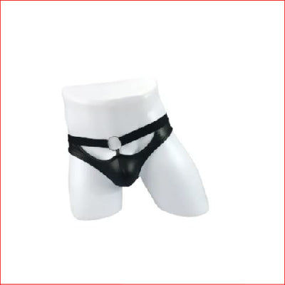 Leather Look Jock Strap 1 Ring S/M
