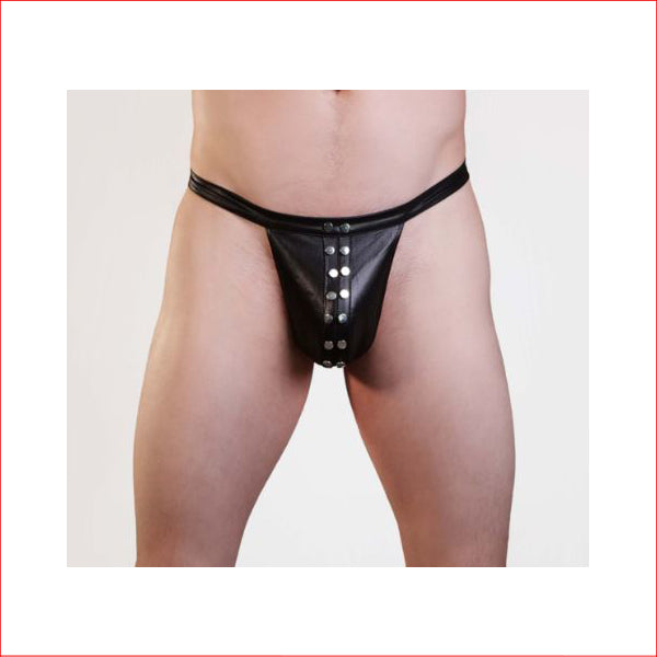 Leather Look Double Studded Pouch L/XL