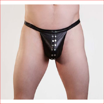 Leather Look Double Studded Pouch S/M