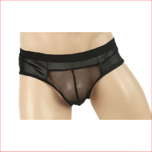 233 Mesh Pouch Bumlees Wet Look Brief XL