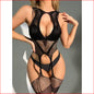 4275 Mesh Cut Out Bodysuit Black
