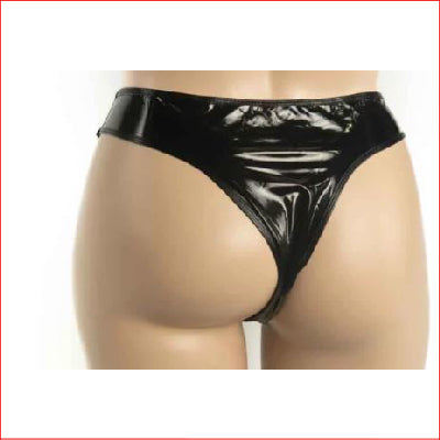 182 Mirror PVC G-String One Size Black