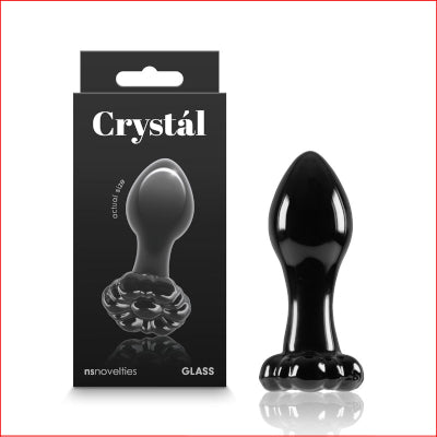 Crystal Glass Flower Black