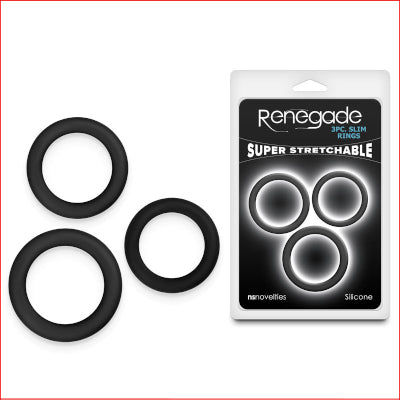 Renegade 3pc Slim Rings - Black