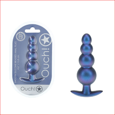 Ouch! Silicone Beaded Gun Metalic Blue