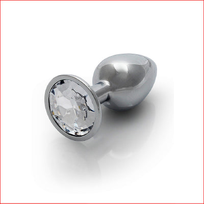 Ouch Metal Butt Plug Silver Diamond Medi