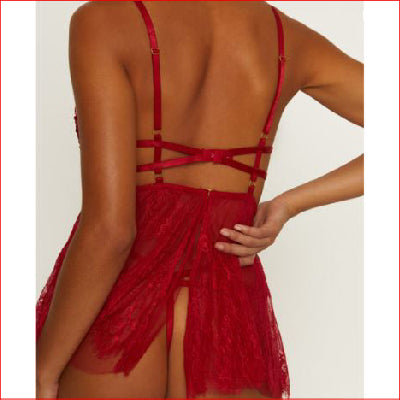 Muse Eyelash Lace BabyDoll & G Large Red