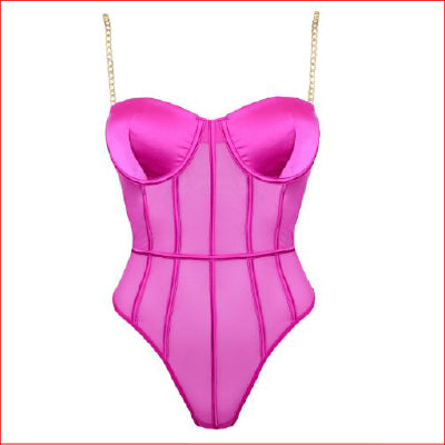 Hot Pink Teddy w Chains Medium