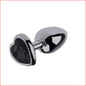 Large Black Metal Butt Plug Black Gem