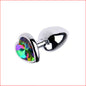 Medium Metal Butt Plug Rainbow Heart Gem