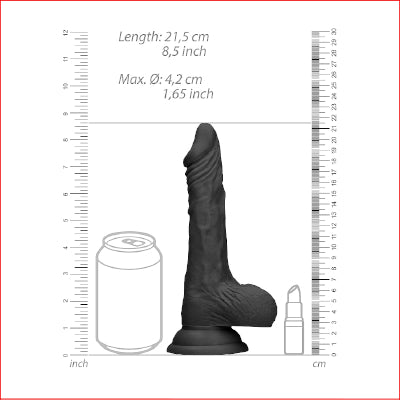 RealRock Dong & Balls 8" Black