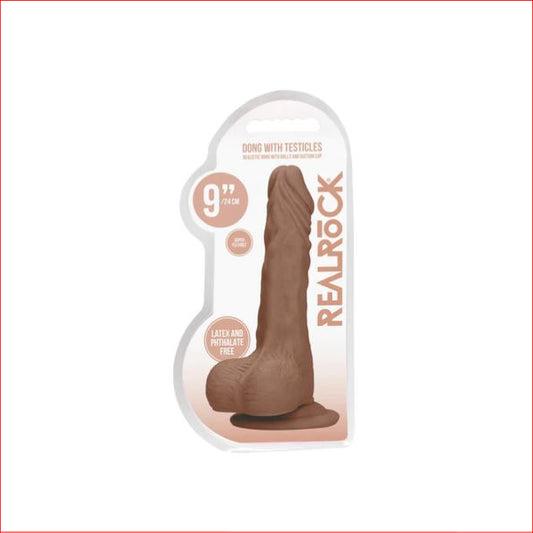RealRock Dong & Balls 9" Tan