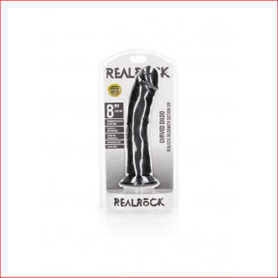 Curved Realistic 8" Dildo Black