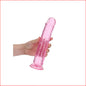 RealRock 9" Pink Straight Crystal Clear