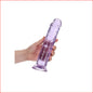 RealRock 9" Purple Straight Crystal Clear