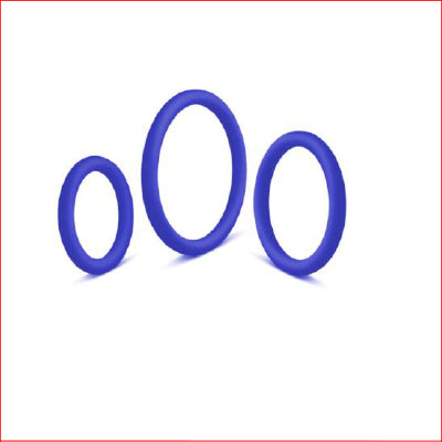 3 Pack Blue Silicone Rings - 32, 38 & 40