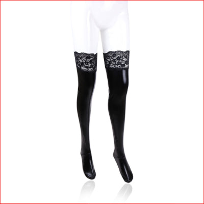 WetLook Socks with Lace Trim OS