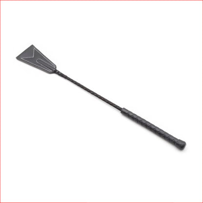 w103 Black Stitched Leather Riding Crop