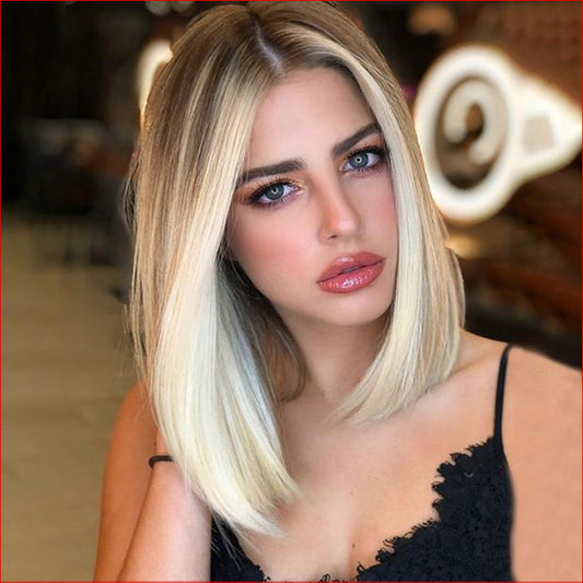 Wig  Short Trendy Straight Bob Blonde