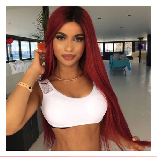 Wig X-Long Red Straight