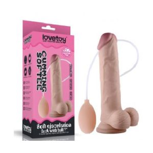 Soft Ejaculation Cock with Balls 9"