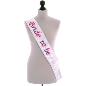 Bride To Be Flashing Sash White