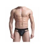 Leather Look Jock Strap 1 Ring S/M