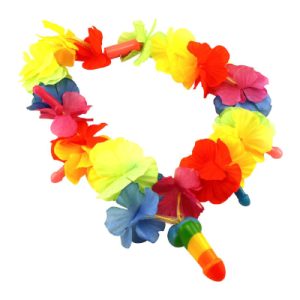 Rainbow Light Up Penis Flower Necklace