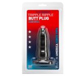 Tripple Ripple Butt Plug Blk Medium