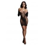 Long Sleeve Net Mini Dress