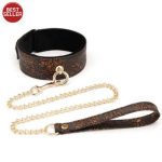 Spartacus Brown Floral Collar & Leash