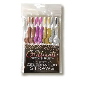 Glitterati - Tall Penis Straws 8 pk