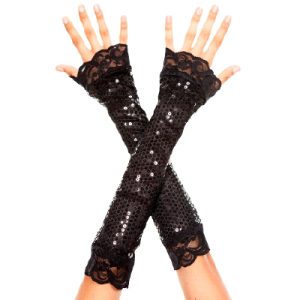 Sequin Elbow Length Gloves