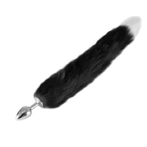 Foxtail Blk w/ White Tip Med Plug