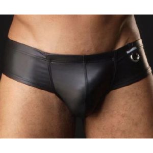 Mens WetLook Boxer with Ring Large