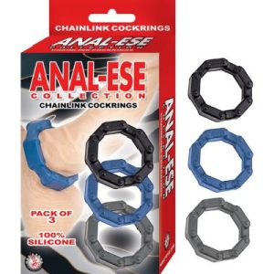 Anal - Ese Chainlink Cockrings 3pk