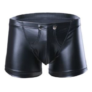 252 Mens Button Up Boxers Medium Black